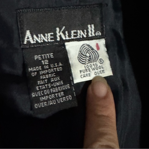Anne Klein Vintage Union Tag Black Blazer Glitter Cuffs Size 12P Glam Old Money - Picture 4 of 11